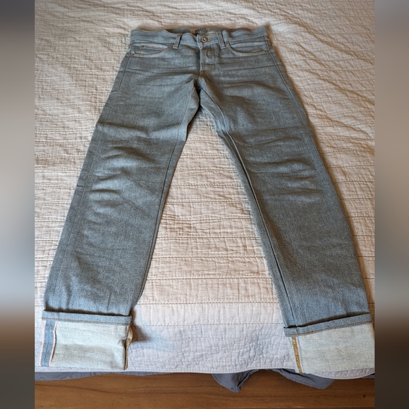 Naked & Famous Recycled Selvedge Stone Blue Jeans Men’s 32 (New without Tags) - Picture 4 of 4